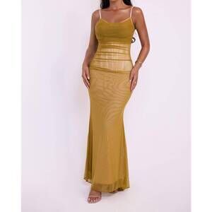 NEW LABEL NUE zenita maxi dress in dark mustard